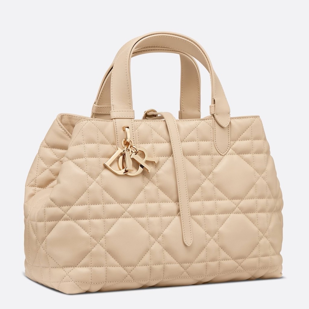 Replica Dior Toujours Medium Bag in Beige Macrocannage Calfskin