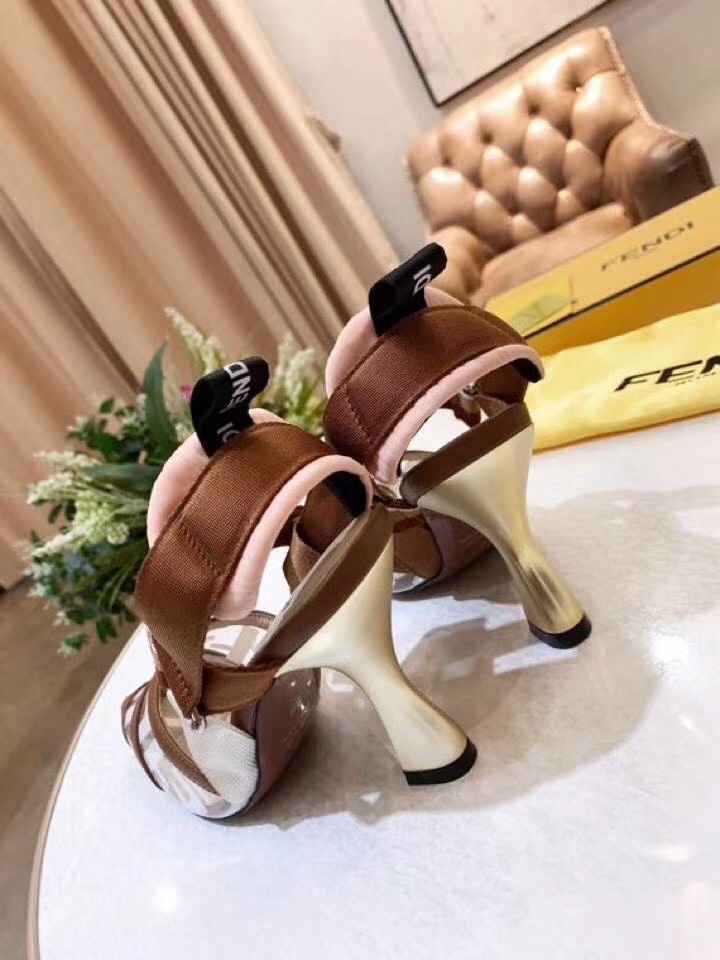 F**di white pu colibri slingbacks 85mm pumps