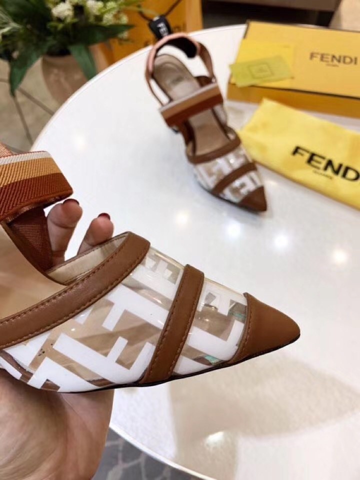F**di white pu colibri slingbacks 85mm pumps