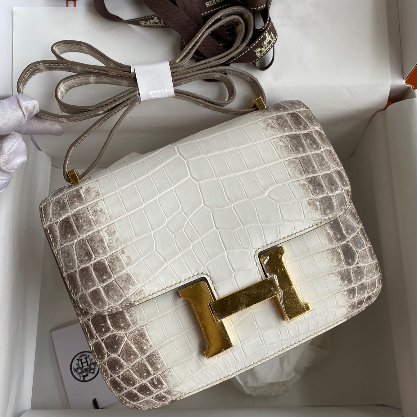 Replica Hermes Constance 18 Handmade Bag In Himalaya Crocodile ...