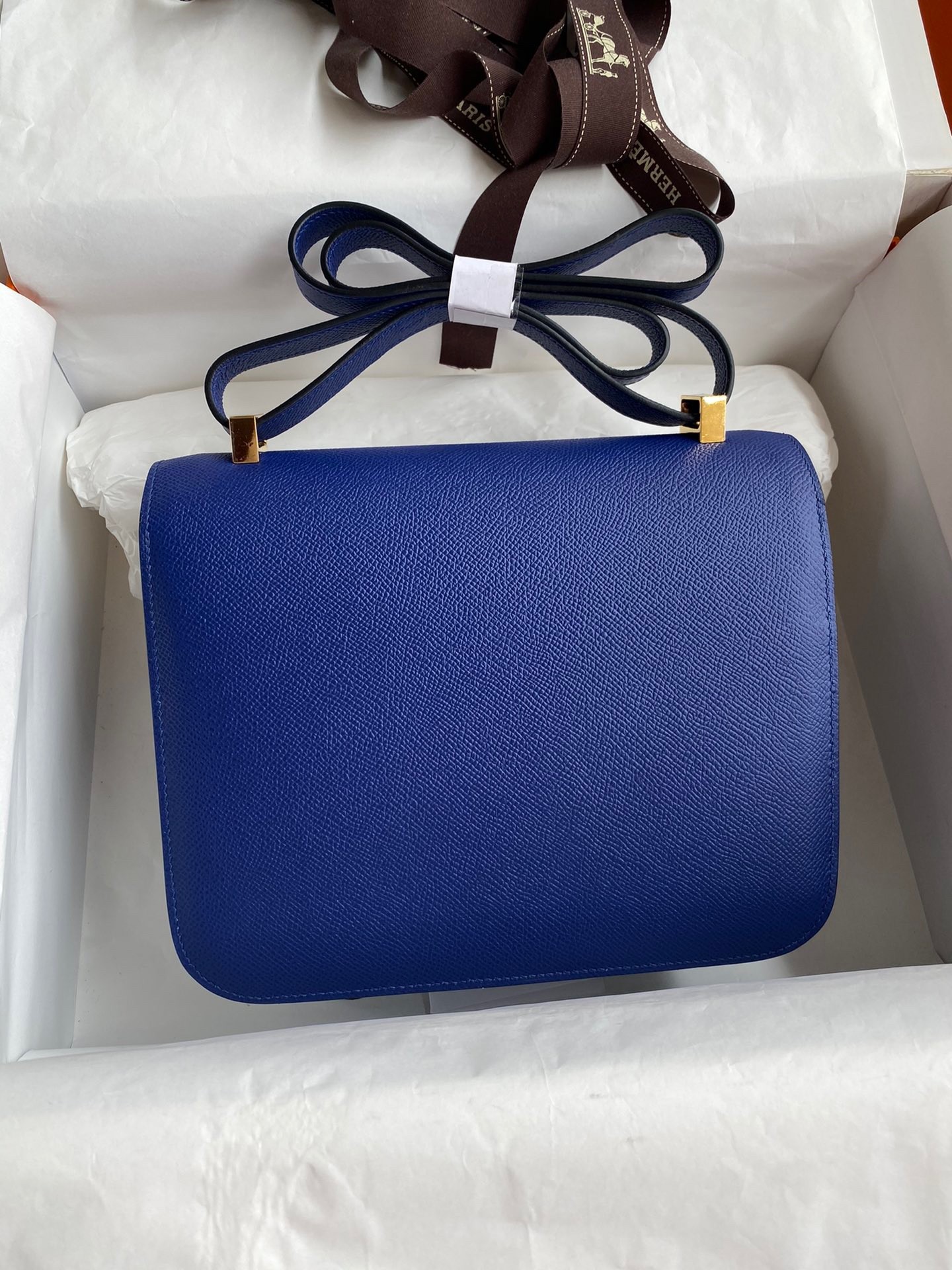 H**mes constance 24 handmade bag in blue electric epsom calfskin