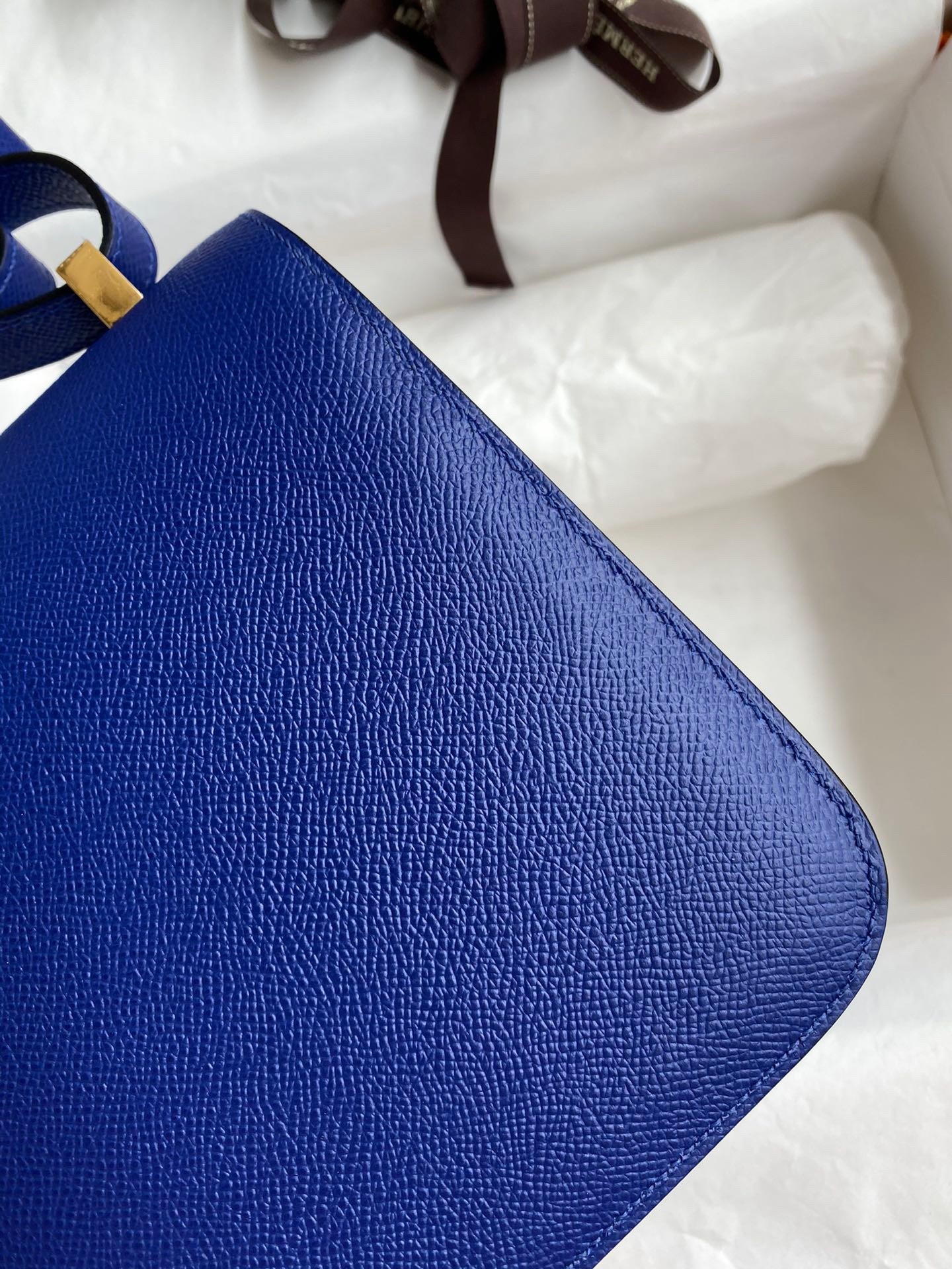 H**mes constance 24 handmade bag in blue electric epsom calfskin