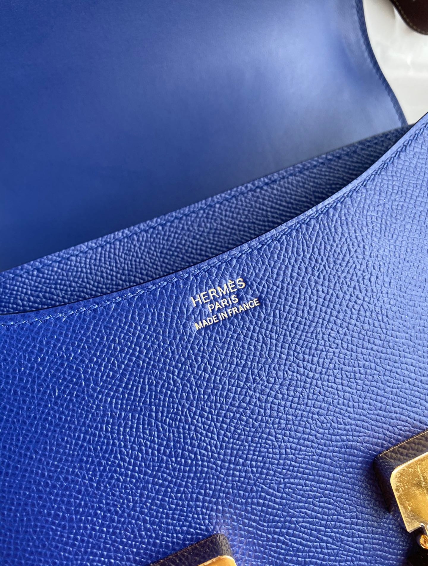 H**mes constance 24 handmade bag in blue electric epsom calfskin