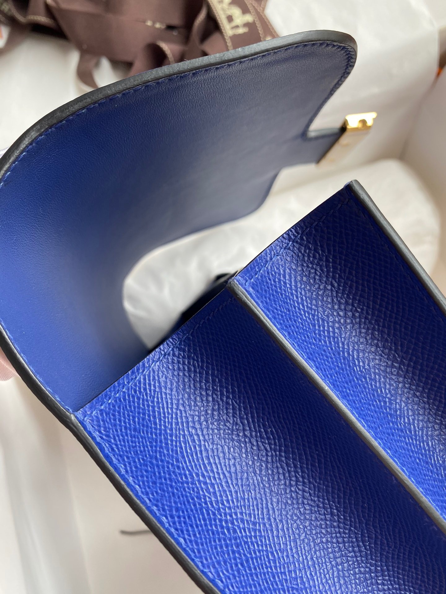 H**mes constance 24 handmade bag in blue electric epsom calfskin