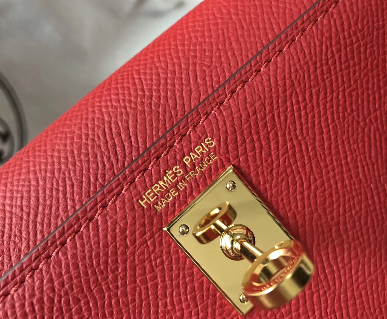 H**mes kelly mini ii bag in rouge vif epsom leather