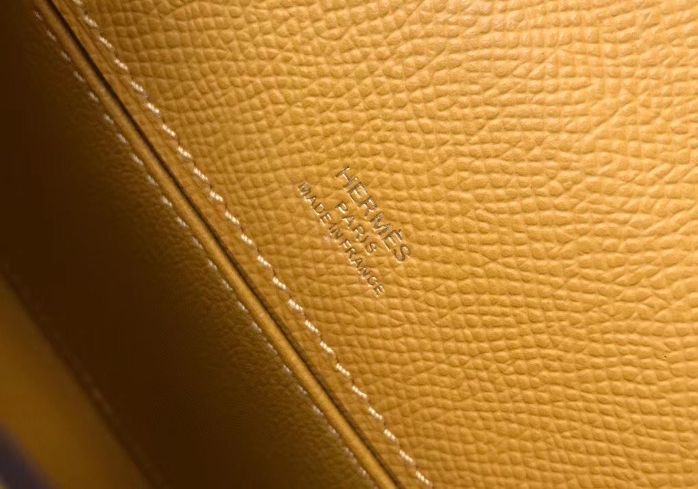 H**mes kelly pochette bag in yellow epsom leather