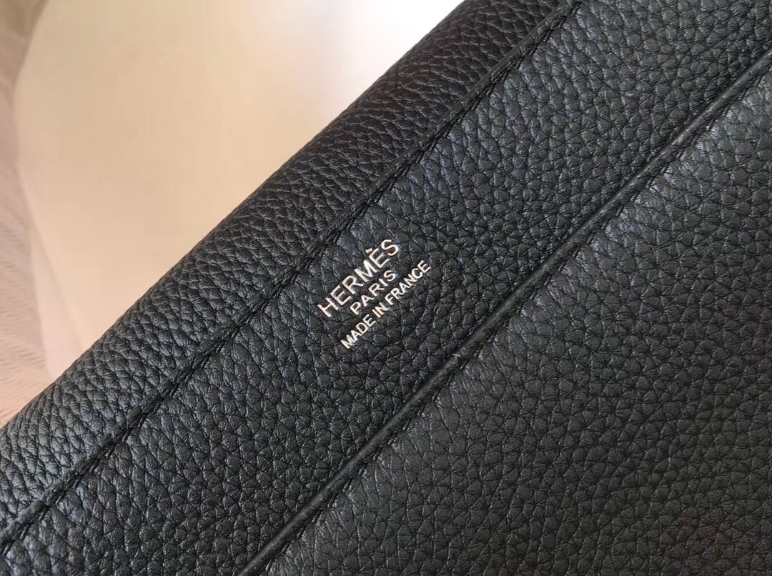 Replica Hermes Steve 35 Messenger Bag In Black Clemence Calfskin