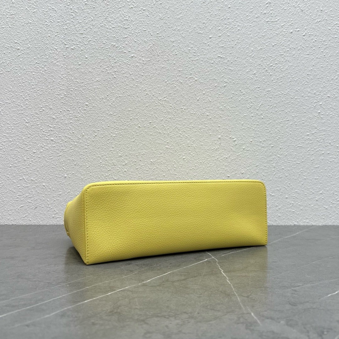 Loro Piana Extra Pocket Pouch L27 in Yellow Grained Leather