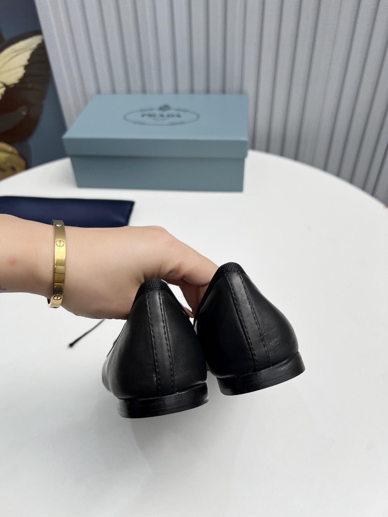 Pra*a ballerinas in black nappa leather