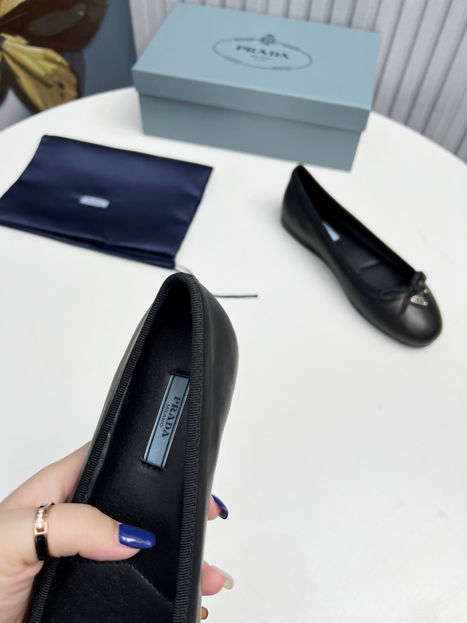 Pra*a ballerinas in black nappa leather