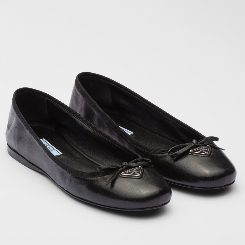 Pra*a ballerinas in black nappa leather