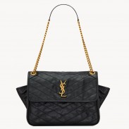 Saint Laurent Niki Tripouch Bag in Black Vintage Leather