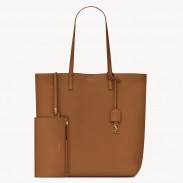 Saint Laurent North/South Shopping Bag in Brown Calfskin