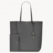 Saint Laurent North/South Shopping Bag in Grey Calfskin