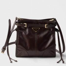 Prada Bonnie Mini Shoulder Bag in Dark Brown Calfskin