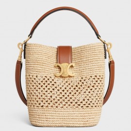 Celine Louise Small Bucket Bag in Raffia