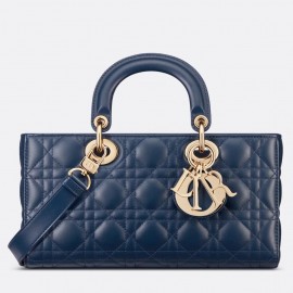 Dior Lady D-Joy Medium Bag in Navy Blue Cannage Lambskin