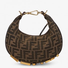 Fendi Fendigraphy Mini Bag in Brown FF Jacquard Fabric