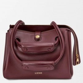 Loewe Madrid Small Bag in Burgundy Supple Calfskin