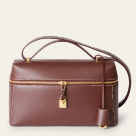 Loro Piana Extra Bag L27 in Burgundy Smooth Calfskin
