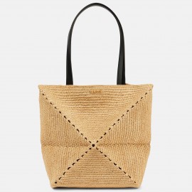 Loewe Medium Puzzle Fold Tote Bag in Natural Raffia