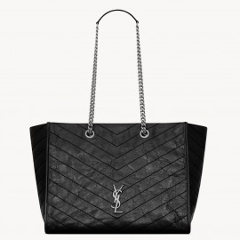 Saint Laurent Niki Medium Shopping Bag in Noir Vintage Calfskin