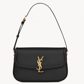 Saint Laurent Solferino Small Shoulder Bag in Black Box Calfskin