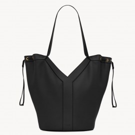 Saint Laurent Y Large Hobo Bag in Black Calfskin