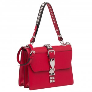 Prada Elektra Shoulder Bag In Red Calfskin