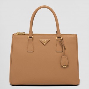 Prada Galleria Large Bag In Brown Saffiano Leather