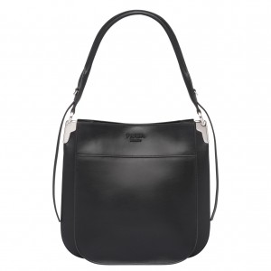 Prada Margit Shoulder Bag In Black Calfskin