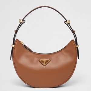 Prada Arque Shoulder Bag in Brown Leather