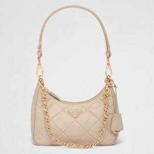 Prada Re-Edition 1995 Chaine Mini Bag in Beige Re-Nylon