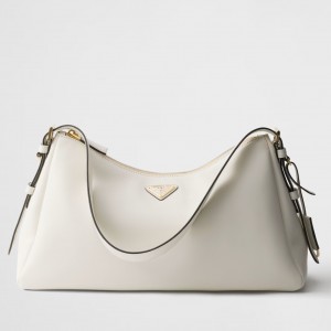 Prada Aimee Large Shoulder Bag in White Leather 