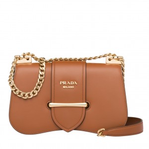 Prada Sidonie Shoulder Bag In Brown Calfskin