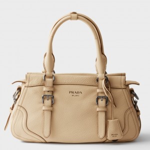 Prada Large Tote Bag in Beige Buckskin