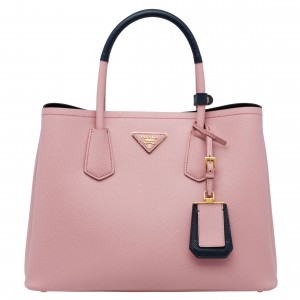 Prada Bicolor Double Medium Pink Saffiano Bag