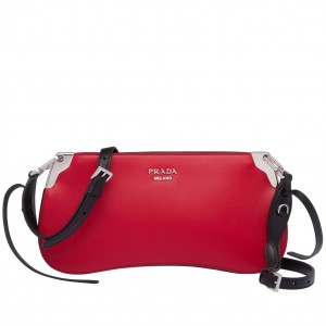 Prada Red Sidonie Leather Shoulder Bag