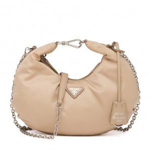 Prada Beige Nylon Re-Edition 2006 Hobo Bag