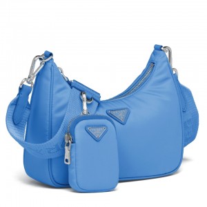 Prada Periwinkle Blue Nylon Re-Edition 2005 Shoulder Bag 