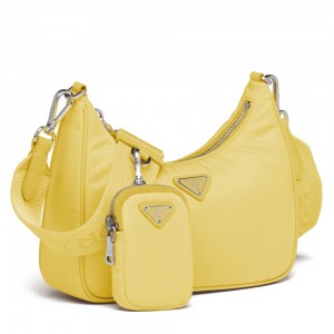 Prada Pineapple Yellow Nylon Re-Edition 2005 Shoulder Bag