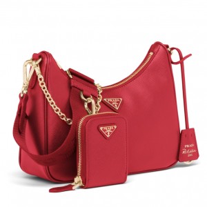 Prada Re-Edition 2005 Shoulder Bag In Red Saffiano Leather