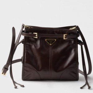 Prada Bonnie Mini Shoulder Bag in Dark Brown Calfskin