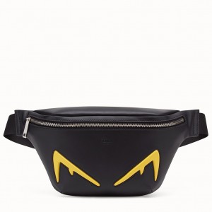 Fendi Diabolic Eyes Belt Bag In Black Calfskin