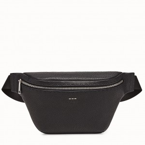 Fendi Belt Bag In Black Romano Leather