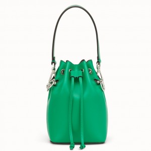 Fendi Mon Tresor Mini Bucket Bag In Green Calfskin