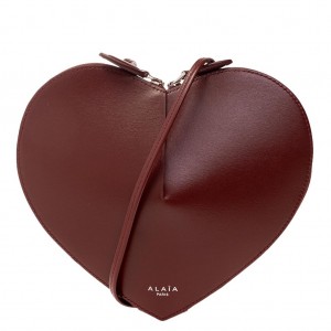 Alaia Le Coeur Heart Bag in Bordeaux Calfskin