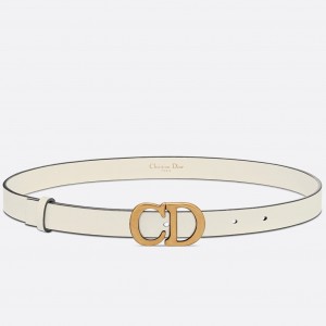 Dior Saddle 20MM Belt In White Calfskin