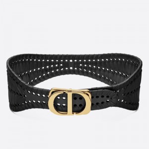 Dior 30 Montaigne 40MM Belt In Black Calfskin