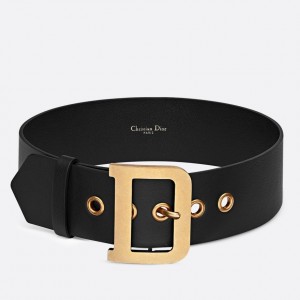 Dior Diorquake 55MM Belt In Black Calfskin